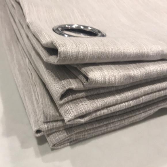 White (hint of light grey) 84” curtains - Picture 7 of 7